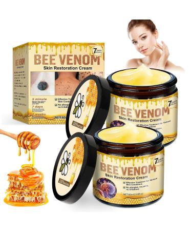 2PC Bee Venom Skin Treatment Cream Bee Venom Skin Restoration Cream Professional Anti-Wrinkle Firming Moisturising and Repairing for All Skin Typess
