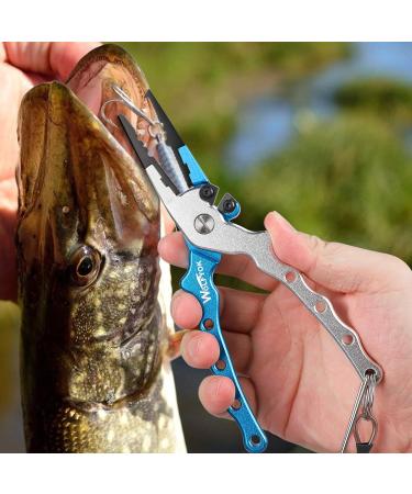Bronze Times Aluminum Fishing Pliers - Saltwater Split Ring Pliers with Hook Remover and Line Cutters - Stainless Steel Multitool with Sheath and Lanyard - Buy Online on GoSupps.com