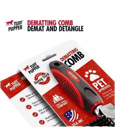 Tuff Pupper Detangling Comb | Dematting Tool for Dogs & Cats | Safely Remove Knots and Mats | Ergonomic Handle for Precision Control - Buy Online on GoSupps.com