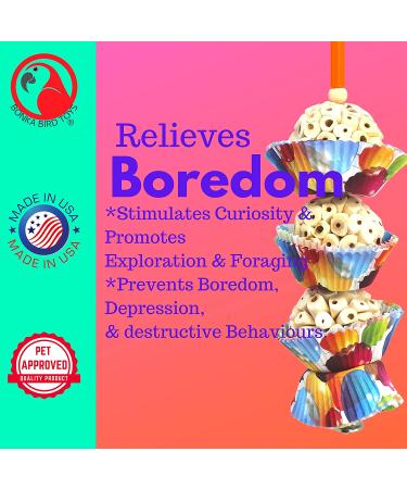 Bonka Bird Toys Colorful Shreddable Cake for Parrots, Cockatiels, African Greys and More - Buy Online on GoSupps.com