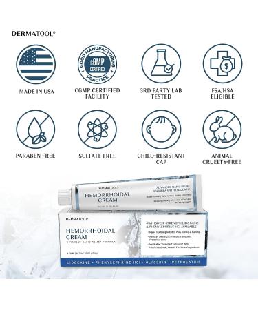 Hemorrhoid Cream with 5% Lidocaine - Rapid Relief Treatment for Pain, Swelling, Bleeding & Itching - Anal Fissures & Hemorrhoids - Buy Online on GoSupps.com