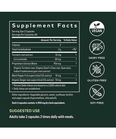 Gaia Herbs Turmeric Supreme Joint - 120 Vegan Liquid Phyto-Caps for Joint Health - Buy Online on GoSupps.com