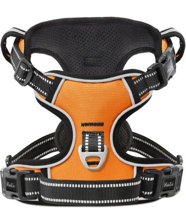 Heele Adjustable No-Pull Dog Harness for Large Dogs | Reflective Breathable Padded Handle | XL University Orange (53-97cm) - Buy Online on GoSupps.com