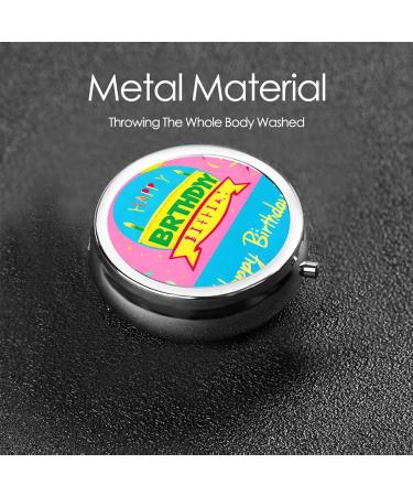 Happy Birthday Balloon Round Pill Box | 3 Compartment Portable Travel Organizer for Pills - Buy Online on GoSupps.com
