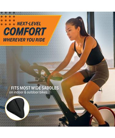 Bikeroo Gel Bike Seat Cushion - Peloton Compatible, Adjustable for Men & Women - Black Large - Buy Online on GoSupps.com