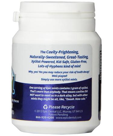 Epic Dental Peppermint Breath Mints - 100% Xylitol, 180 Count for Fresh Breath - Buy Online on GoSupps.com