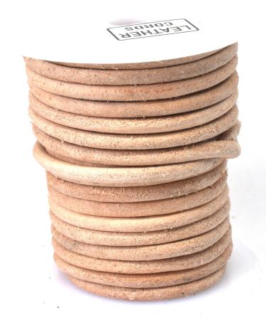 4 mm Natural Solid Round Leather Cord 10-Meters Spool