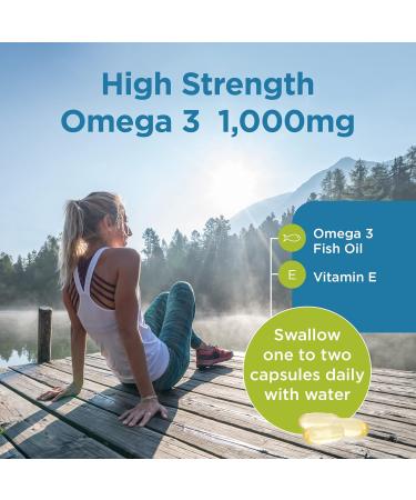 Healthspan High Strength Omega 3 1000mg Capsules | Brain, Eye & Heart Health Support | 120mg DHA & 170mg EPA | Toxin-Free & Sustainably Sourced | 120 Count - Buy Online on GoSupps.com
