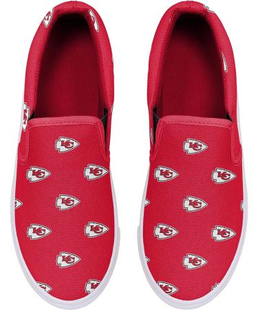 FOCO Kansas City Chiefs Women's Repeat Logo Canvas Slip-On Shoes - Size 8 - Buy Online on GoSupps.com