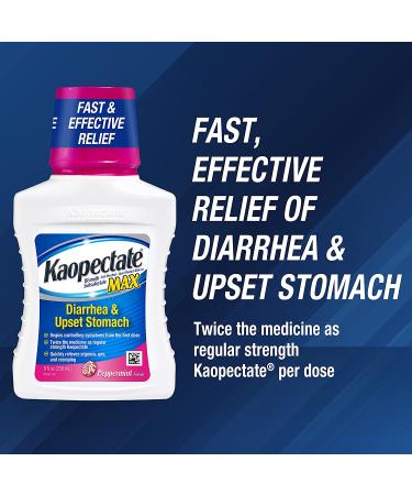 Kaopectate Max Peppermint 8oz - Fast-Acting Relief for Upset Stomach and Diarrhea - Buy Online on GoSupps.com