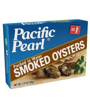 Pacific Pearl Smoked Oysters in Spring Water, 3.75-Ounce Cans (Pack of 12)