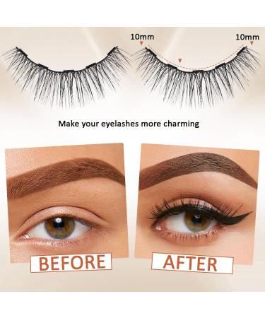 TFHAllOSTYLE 3D Magnetic Eyelashes with Eyeliner Kit 2 Tubes of Magnetic Eyeliner Nature Look No Glue & Tweezers 10 Pairs Natural Wispy Fluffy 3D Effect False Eyelashes (101) - Buy Online on GoSupps.com