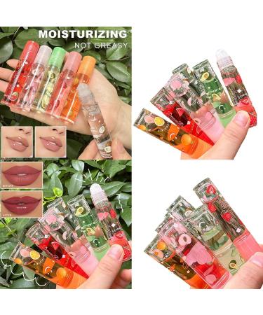 Portable Rollerball Lip Oil Clear Gloss For Hydrated Lips Moisturizing Lips Care For Women Girls Fruit Lip Oil - Buy Online on GoSupps.com