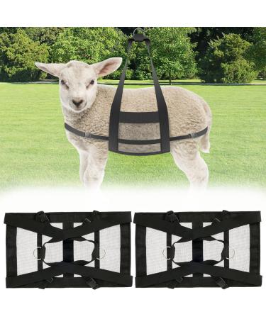 DJAPWPX 2 Pcs Calf Sling for Weighing Animals Livestock Sling with Adjustable Auxiliary Strap Lamb Weight Sling with Metal D Ring Animal Weight Sling for Newborn Calves Lambs