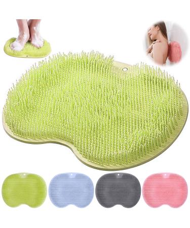 Mecctuck foot Massage device back scrubber for shower non -slip silicone massage pad massage device for feet back scratch foot washing mat for shower back brush with suction cup for soothing green