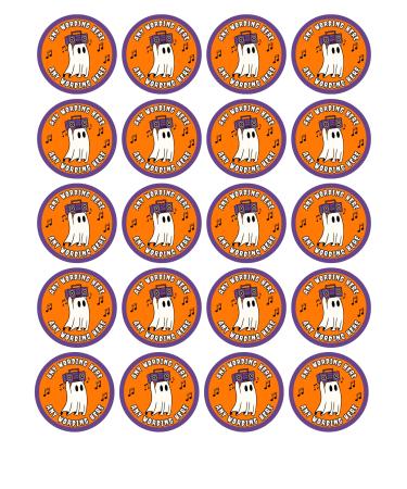 edible 20 x Halloween Personalised cupcake toppers uncut 4 (wafer card)