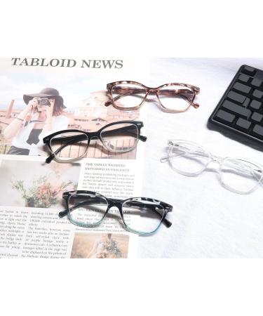 Stylish Women's Reading Glasses - 4 Pack +0.75 Magnifying Cheaters Lightweight & Comfortable Fit in 4 Colors - Buy Online on GoSupps.com