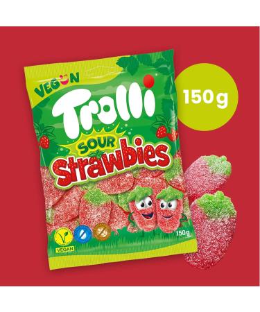 Trolli Bonbons Vegans Lot de 4 sachets (4 150g) Sour Strawbies Dino Rex Jardin de Pommes & Bizzl Mix g lifi s acides sans gluten sans lactose sans g latine Mix box - Buy Online on GoSupps.com