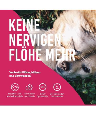 Petsly Flea Remedies for Cats & Dogs - 500ml Flea Spray | Natural Protection Against Fleas Ticks & Lice with Citronella & Geraniol - Buy Online on GoSupps.com