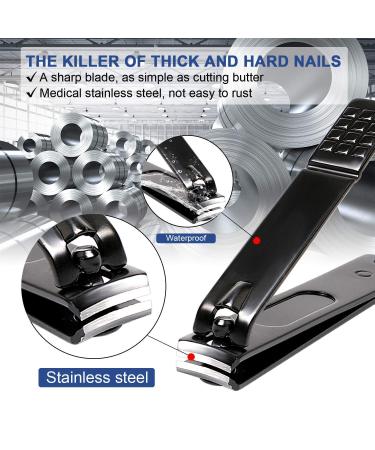 Professional Stainless Steel Manicure Kit - 8 in 1 Nail Clippers Set for Men and Women - Grooming Scissors, Tweezers, Ear Pick, Nail File - Black/Red Gift Set - Buy Online on GoSupps.com