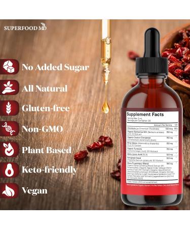 Berberine with Ceylon Cinnamon Supplement Liquid Drops + Bitter Melon Extract Glucomannan Gymnema Chromium Turmeric Organic Panax Ginseng Moringa 4oz 2 Fl Oz (Pack of 2) - Buy Online on GoSupps.com