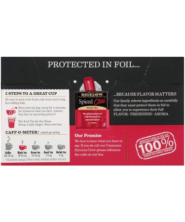 Bigelow Spiced Chai Black Tea - Caffeinated, 120 Tea Bags (6 Packs of 20) - Buy Online on GoSupps.com