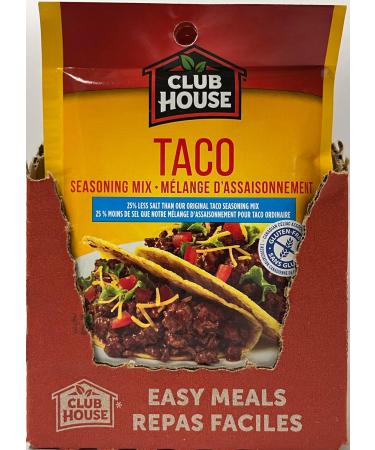 Club House Dry Sauce/Seasoning/Marinade Mix Taco Less Salt 35g Case Pack 12 Count - Buy Online on GoSupps.com