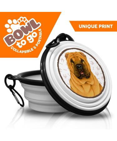 SHAR PEI Portable Foldable Pet Bowl with Carabiner - Ideal for Travel & Outdoor Adventures - Buy Online on GoSupps.com