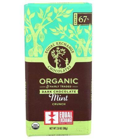 Equal Exchange Organic Dark Chocolate Mint Crunch 80g, 2.8 oz