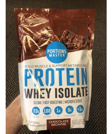 Portions Master CFM Whey Isolate Protein Powder, 2 LB, 23g Low Carb, Low Fat, Cold-Processed, Fast Absorbing, Muscle Growth & Recovery Support (Chocolate Brownie) - Buy Online on GoSupps.com