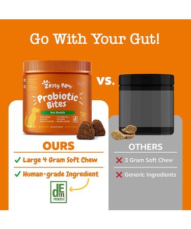 Zesty Paws Probiotic Soft Chews for Dogs - Gut Health, Digestive Support & Immune Boost - Buy Online on GoSupps.com
