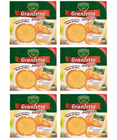 Buitoni Buitoni Granfetta Biscottate con Farina Greases 16 Individual Servings of 2 Whole Grain Biscottes 240 g Pack of 6