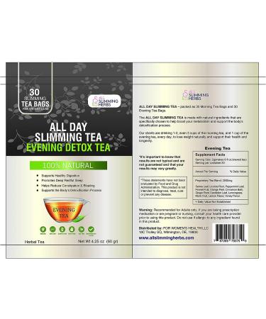 30-Day All Day Slimming Tea for Weight Loss - Natural Detox Tea for Tummy Flattening & Energy Boost - 30 Day Supply - Buy Online on GoSupps.com