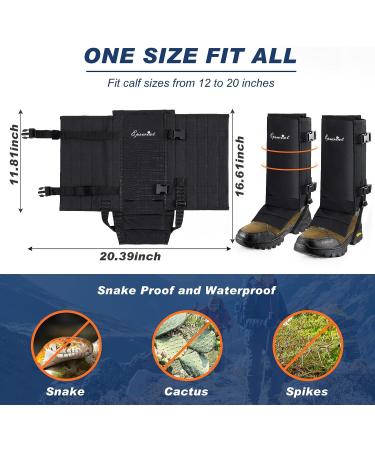 Durable Waterproof Snake Gaiters, 2 Pairs with Adjustable Size for Men and Women - Ideal for Hunting, Hiking, and Farm Work - Buy Online on GoSupps.com