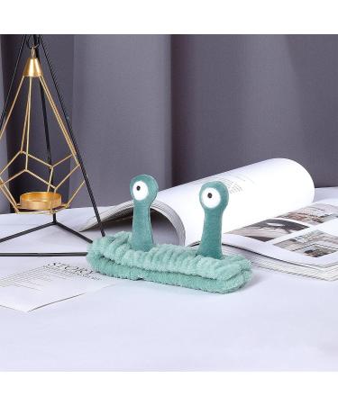 Forsylvanas Soft Cartoon Snail Design Headband for Women - Non-Slip Spa Hair Band for Makeup and Skincare - Green - Buy Online on GoSupps.com