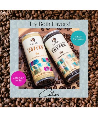 Culturi Organic Canned Espresso - All Natural Non-GMO Cold Brew - Preservative Free Black Coffee - 12 Pack of Cans - Buy Online on GoSupps.com