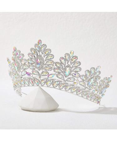 SWEETV Vintage Baroque Wedding Tiara for Bride | Jeweled Queen Crown - Ideal for Birthday, Quinceanera, Prom - Multicolored - Buy Online on GoSupps.com