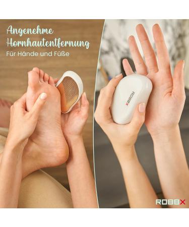 Robbx 2in1 Nano Glass Cornel Remover | Wet & Dry Foot Care | Free Anti-Slip File | Perfect Hornhaut Plane for Feet & Hands - White/Rose - Buy Online on GoSupps.com