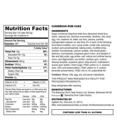 Ole Nassau Banana Rum Cake 20 oz - Authentic Bahamian Rum Cake from The Bahamas Rum Cake Factory - Buy Online on GoSupps.com