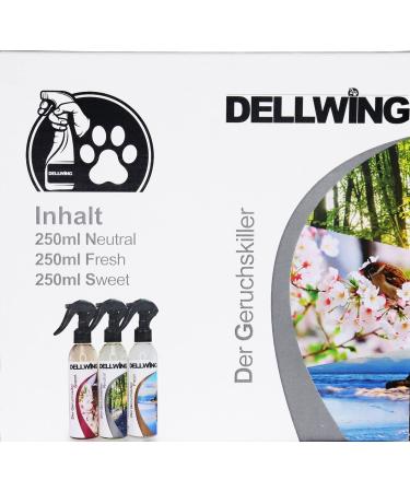Dellwing Premium Odor Neutralizer Spray - 3x250ml - Microbiological Odor Remover for Home Car Pets and More - Buy Online on GoSupps.com