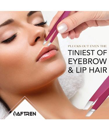 Wide Grip Slant Tweezers - German Stainless Steel - Hand-Filed Slanted Tips for Ultra-Precision - Tweezers for Eyebrows and Nose/Ear/Facial Hair - Professional Grade (Mehroon) - Buy Online on GoSupps.com