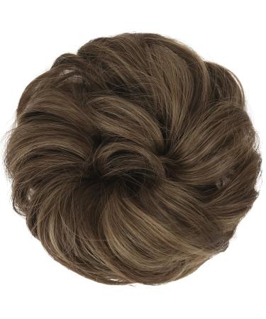 Feshfen Large Dutt Hair Part with Rubber Band - Ash Brown Mix Blonde Hair Tie & Extensions for Women & Girls - 55g - Buy Online on GoSupps.com
