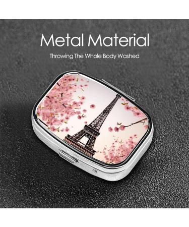 Paris Eiffel Tower Flowers Printed Square Pill Box | Portable Travel Medicine Organizer - Buy Online on GoSupps.com