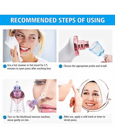 White Rose Gold Powerful Pore Vacuum Electric Blackhead Extractor - Buy Online on GoSupps.com