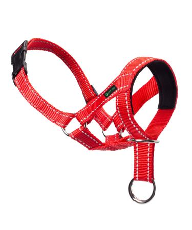 ILEPARK Dog Halver for Training - Colorful head harness for dogs to stop pulling - adjustable and easy to use headhaft (L red) L n -red
