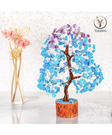YATSKIA Crystal Tree - Turquoise and Amethyst Gemstone Tree of Life for Spiritual Decor and Good Luck Charms - Buy Online on GoSupps.com