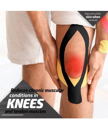 Physix Gear Kinesiology Tape Pro - Waterproof Physio Sports Tape for Pain & Injuries  Pregnancy  Muscle  Knee  Joint Support  Swelling  Strain Relief  Enhanced Blood Circulation (with E-Guide) Black (1 Pack + eGuide) - Buy Online on GoSupps.com