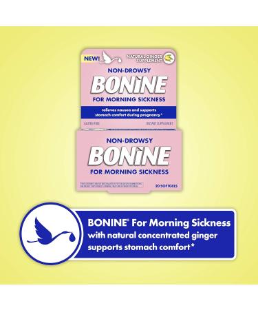 Non-Drowsy Bonine with Natural Concentrated Ginger 20 Count - Relief for Morning Sickness - Buy Online on GoSupps.com