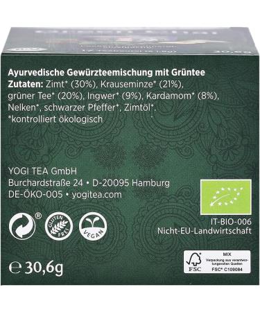  Yogi Tea Yogi Tea Green Chai Organic (1 x 30.5 g) - Buy Online on GoSupps.com