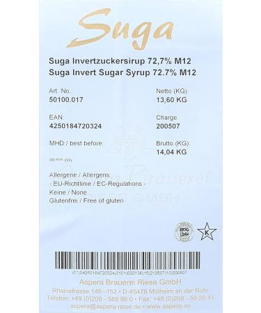 10 Liters of Inverted Sugar Syrup - Premium Quality 72.7% MAS | Intacty Sugar Solution from Germany - Lauts Suga Canister 13.6kg - Buy Online on GoSupps.com